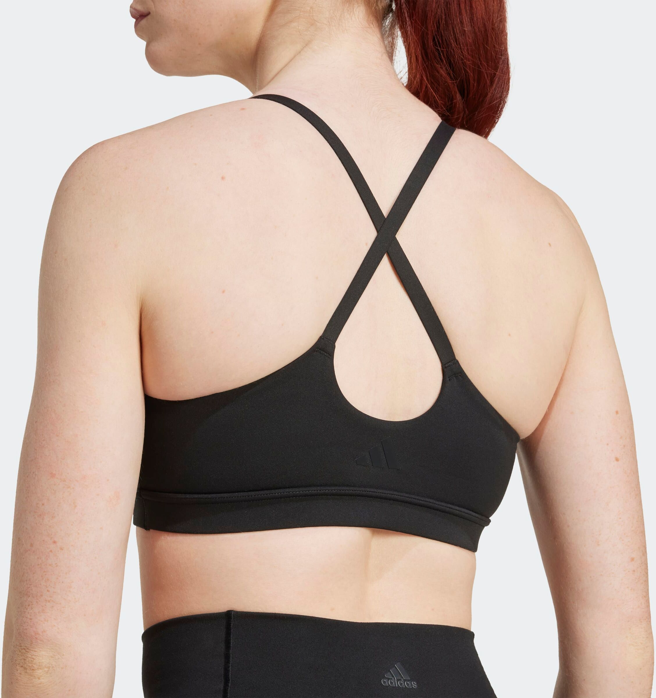 Sport-BH ADIDAS PERFORMANCE "ADIDAS ALL ME LIGHT SUPPORT SPORT-BH", Damen, Gr. XXL, N-Gr, schwarz, Obermaterial: 79% Polyester, 21% Elasthan, BHs Sport-BH schwarz XXL, N-Gr