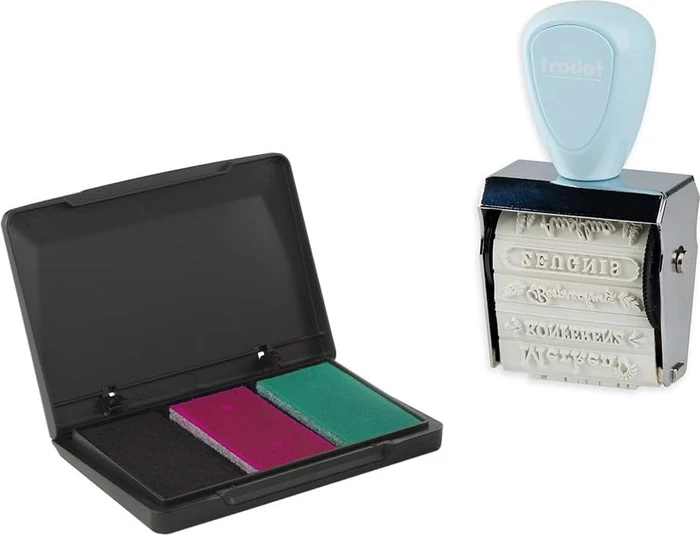 trodat Creative Mini/V5 Pastell Blau + Kissen 3Farben 1129