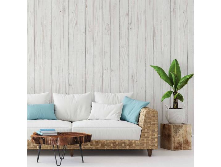 Papier peint White Wooden Wall 384 x 260cm