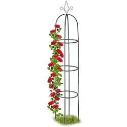 relaxdays Rankhilfe Obelisk 200 cm dunkelgrün grün