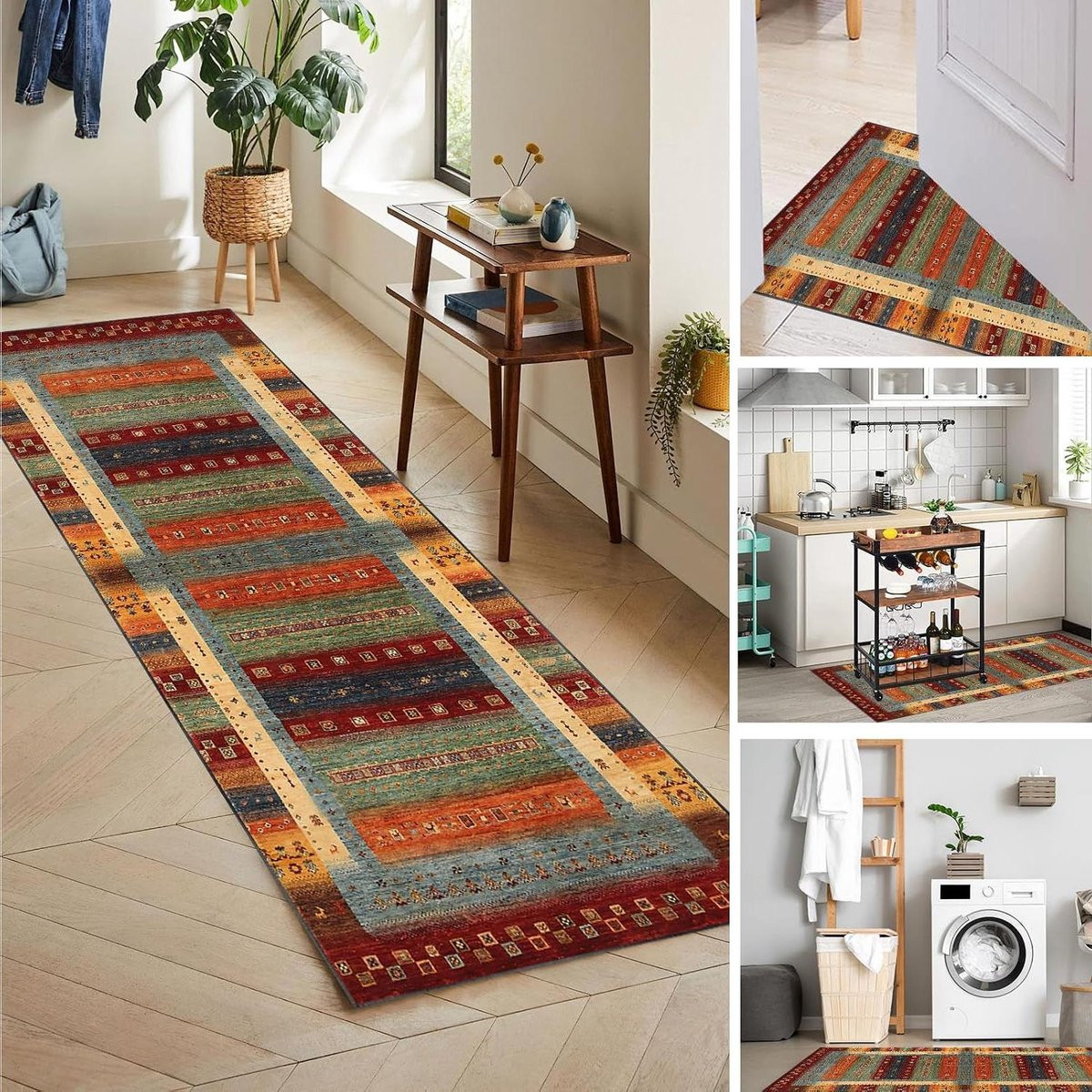 Modern Abstract Gangloper Tapijt - Vloerkleed Loper van Polyester - Breedte: 40 cm, Lengte: 150 cm