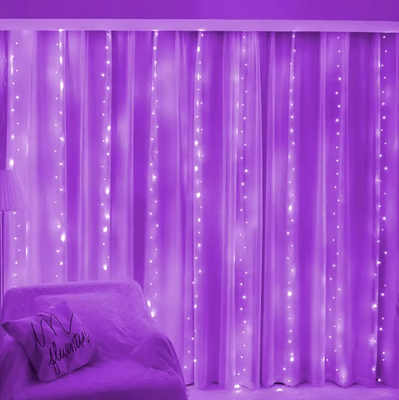 Inspire Curations Remote Control Cascading Fairy Lights purple 3x2m