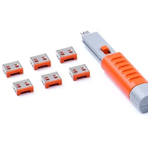SmartKeeper Basic "USB-A Port" Blocker 6 Stk.+Key orange