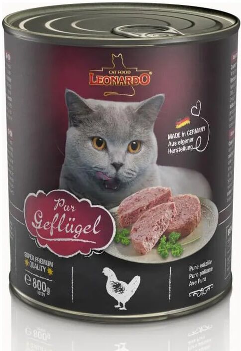 Leonardo Comida Húmida Gato Adulto Puro Ave 800g