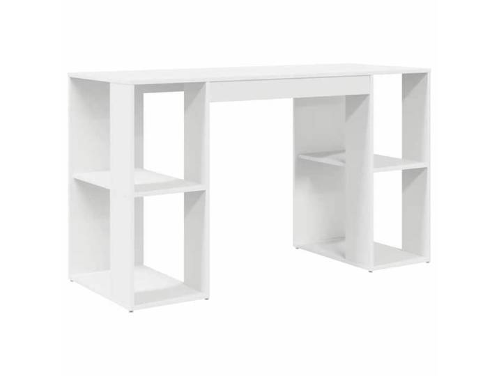 En Promotion Bureau d'étude/bureau de travail - Blanc Contemporain Bureau avec étagère Blanc 130x50.5x75cm - Bois d'ingénierie 2300