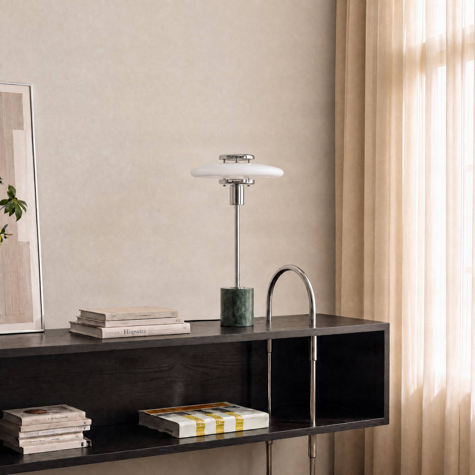 Table Lamp Branford Lindby, Green, Living / Dining Room, Glass, Vintage, Table Lamp
