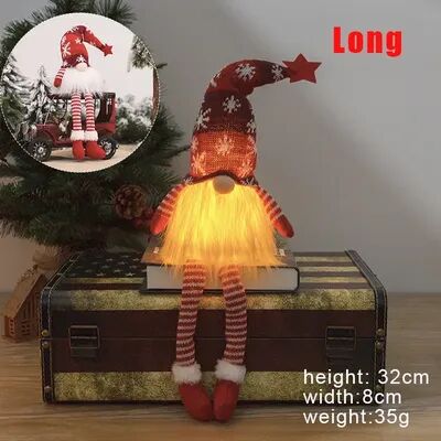 Multisell Products Hub LED Light Plush Knitting Crafts Tree Pendant, Christmas Faceless Doll Gnome Ornaments, Christmas Decorations For Kids b2