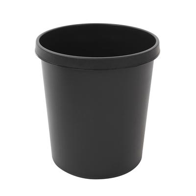 PROREGAL SparSet 4x Klassischer runder Kunststoff Papierkorb | 18 Liter | HxBxT 32x31x31cm | Schwarz