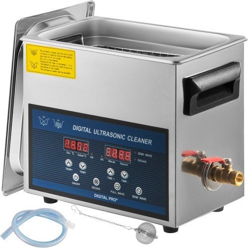 Vevor Ultrasoonreiniger 7L, Digitale RVS Ultrasoonreiniger met LED-display, Dual Frequency 28 kHz en 40 kHz, Zilver