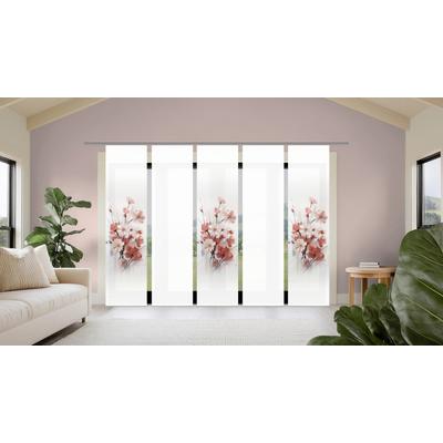 Schiebegardine HOME WOHNIDEEN "LOTUS", rosa (altrose), B:60cm H:245cm, Polyester, Gardinen, Schiebewand Seidenoptik, SET, Digitaldruck