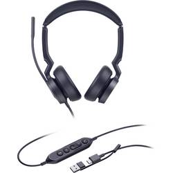Yealink UH46 Dual UC USB-C/A On Ear Headset kabelgebunden Stereo Schwarz Mikrofon-Rauschunterdrückung Lautstärkeregelung Telefon 1308183