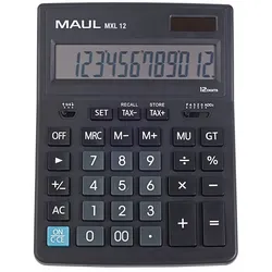 Maul MXL 12 Tischrechner Schwarz Display (Stellen): 12 batteriebetrieben, solarbetrieben (B x T) 155