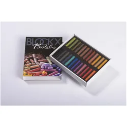 BlockX, Malstifte, Etui 24 Pastelle - Dunkel (24x)
