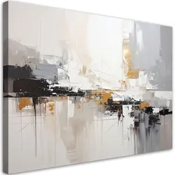 BILD auf Leinwand, Beige Textur Abstrakt Boho Stil