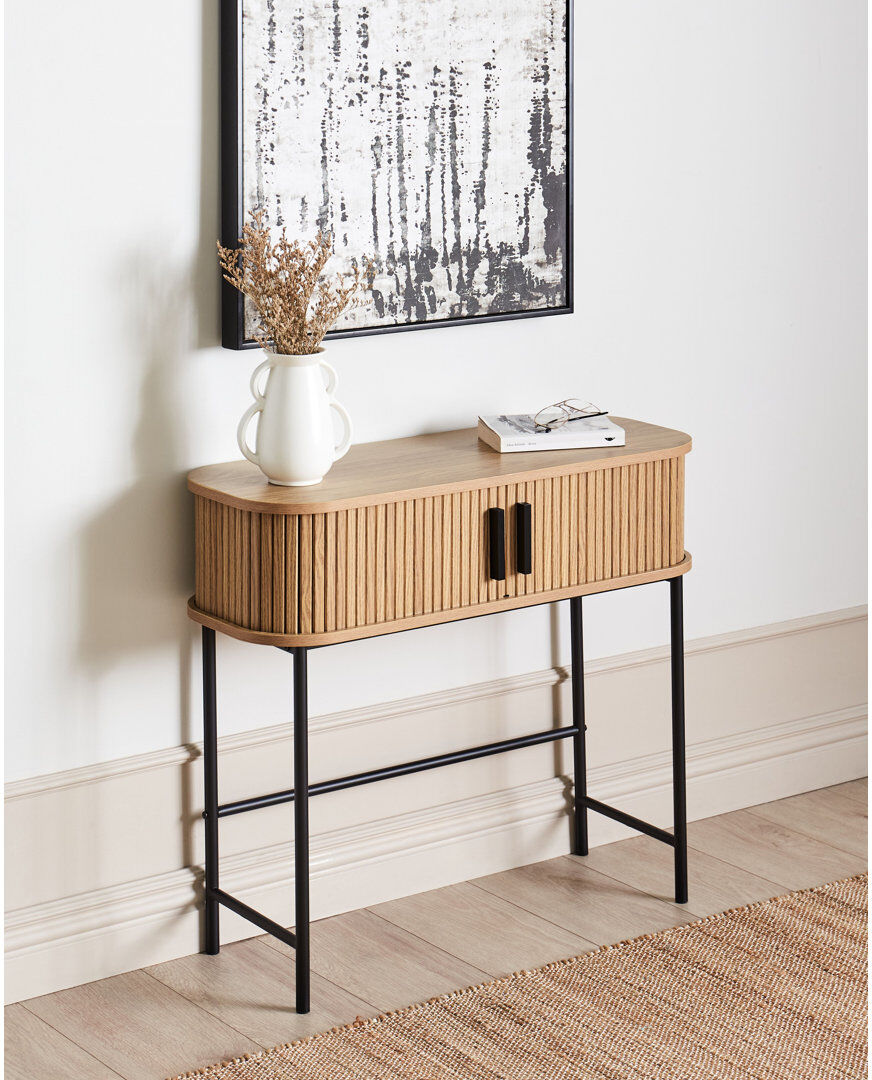17 Stories Quaniya 80 cm W Console Table Natural Wood 70cm H X 80cm W X 30cm D