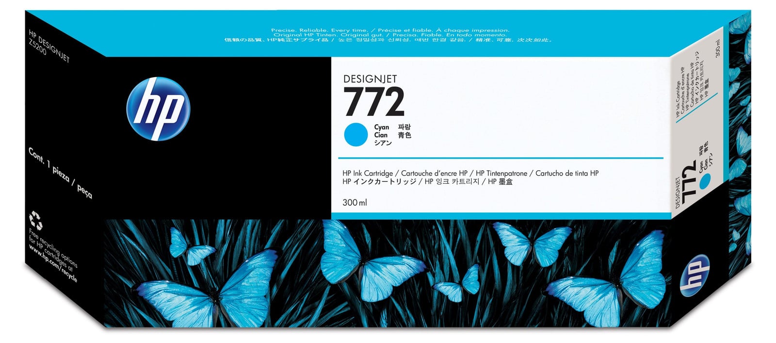 HP 772 inktpatroon - Cyaan - Inktjetprinter