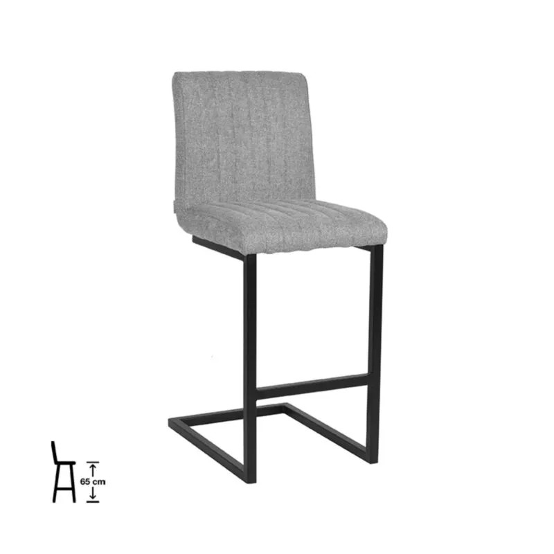 LABEL51 Barkruk Milo - Zinc - Synthetisch - Zithoogte: 66 cm