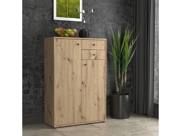 Kommode Typ A 74 x 111cm Braun/Eiche Artisan Dekor
