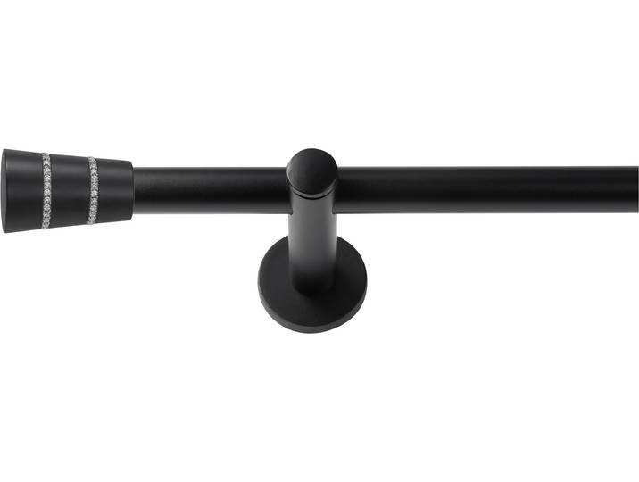 Gardinenstange SN DECO GROUP Gardinenstange Rennes Ø 19 mm, 1-läufig, Fixmass, verschraubt , schwarz, L:120cm Ø:19mm, Gardinenstangen, Gardinenstange