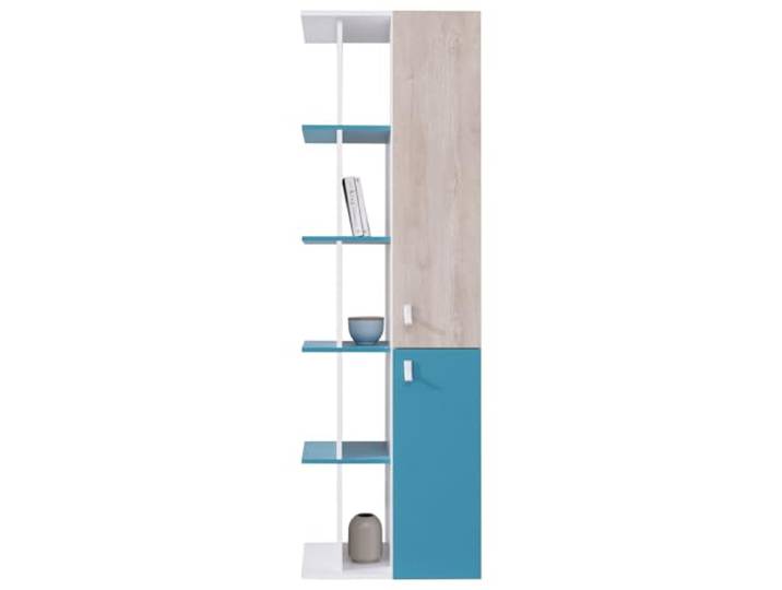 Lomadox Jugendzimmer Regal Regalschrank in weiß Eiche blau