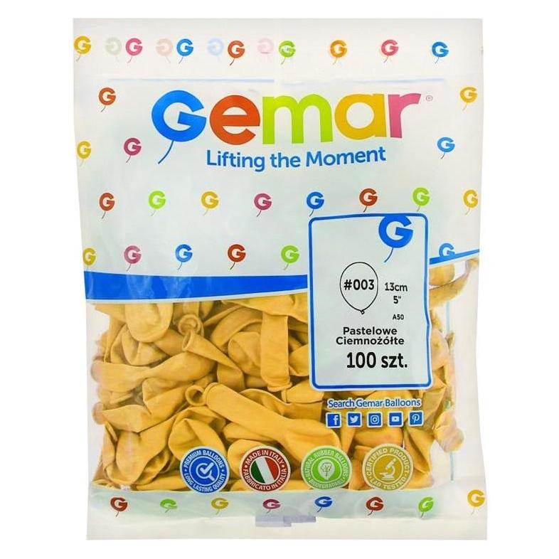 Gemar Pastellballons dunkelgelb, A50, 13 cm, 100 Stück. (100x) (36890253)