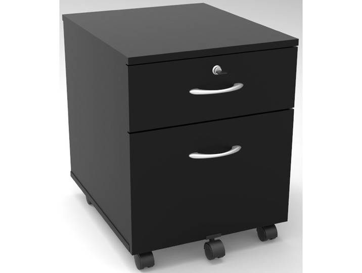 Caisson mobile Bois Starting - 2 tiroirs - Noir