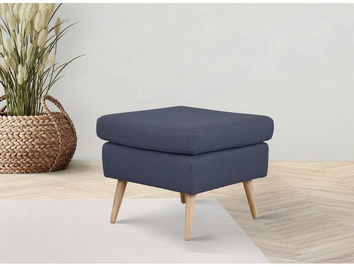 Hocker HOME AFFAIRE Charles , blau (dunkelblau), B:58cm H:49cm T:58cm, 100% Polyester, Hocker, Hocker, passend zum Sessel Charles