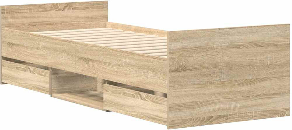 Latitude Run Addylen Drawers Bed Sonoma Oak Small Single (2'6)