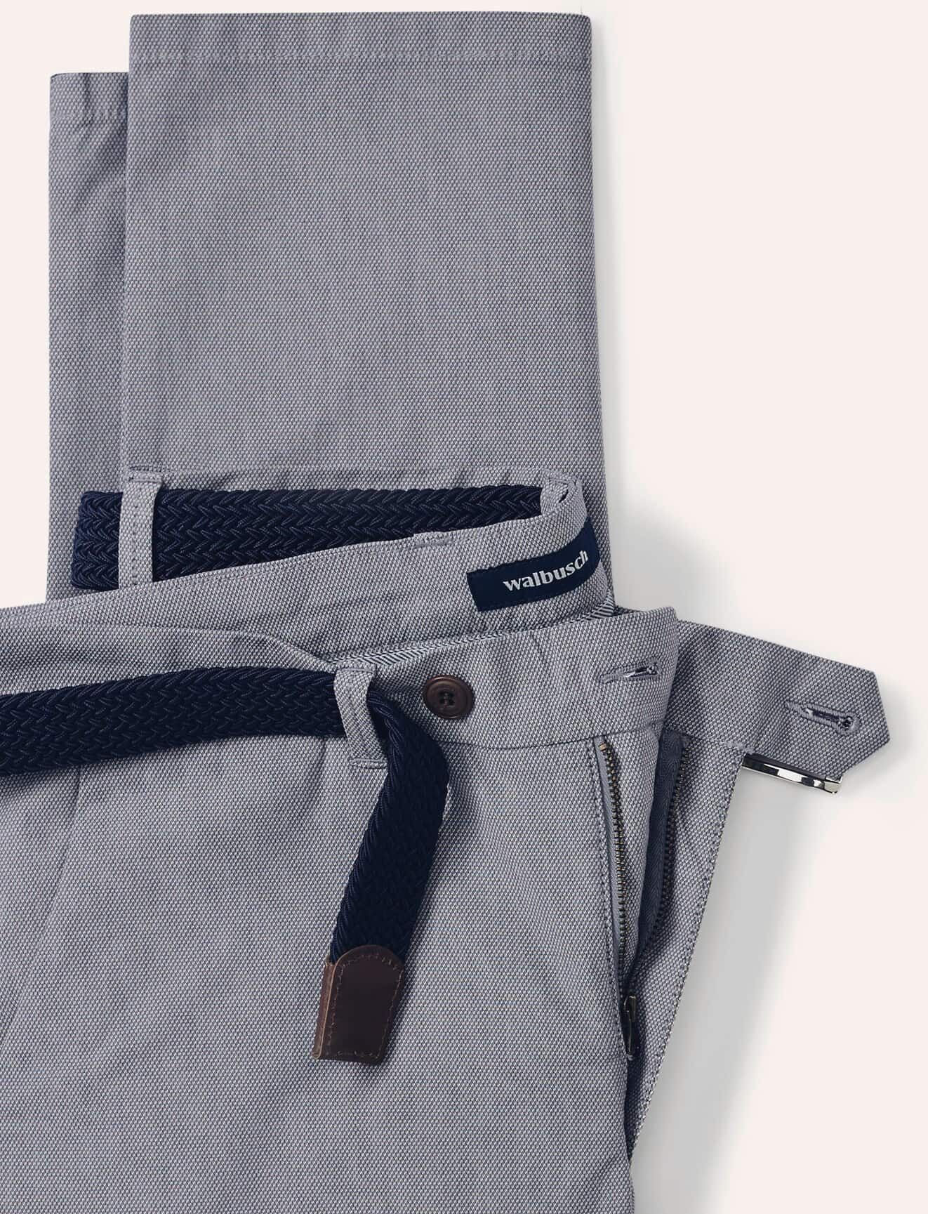 Walbusch Gürtel Chino, Modern Fit#normale Größen#schlanke Größen#untersetzte Größen, Farbe Grau, 25, inklusive Gürtel besonders leicht Herren