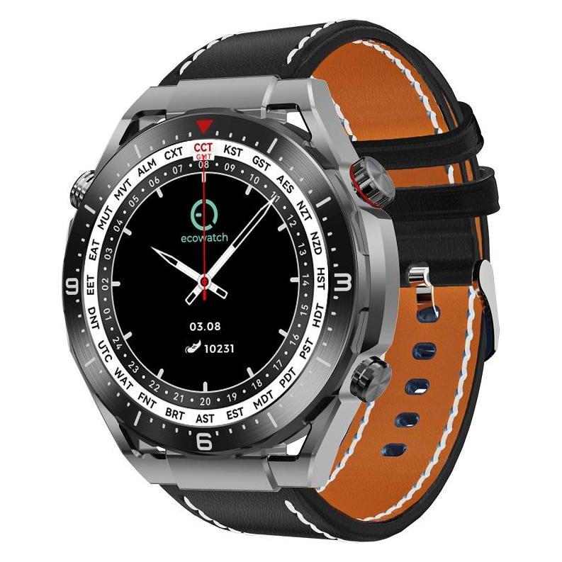 Maxcom SMARTWATCH ECOWATCH EW01 BLACK 1,52 HD/360X360/400mAh/7-20 DIAS/BT CALLS/BLE 5.2 EW01BK (51 mm, ohne SIM) (EW01BK)