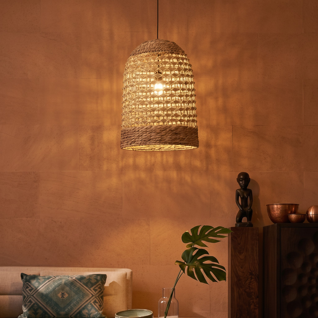 Lyora Hanglamp Griffin Rattan - Bruin/Beige - Ø 42 cm
