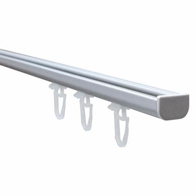Vorhangschiene GOOD LIFE "Avana" Gr. 2, silber (silberfarben), L:160cm, Aluminium, Kunststoff, Metall, Gardinenstangen