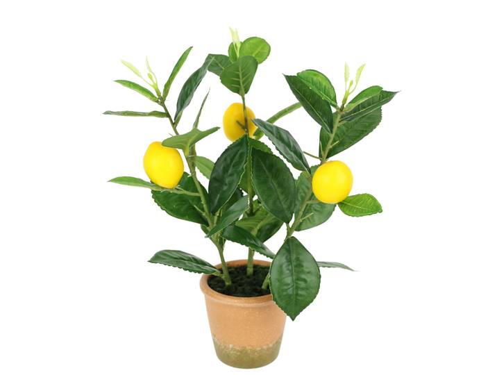 Kunstpflanze I.GE.A. Künstlicher Mini-Zitronenbaum , gelb, B:15cm H:31cm L:15cm, Polyester, Kunstpflanzen, Kunstpflanze, Lebensechter Kunstbaum Baum Dekoration Obstbaum Pflanze