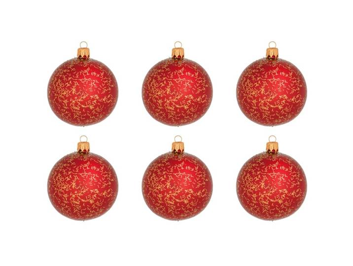 Weihnachtskugel 6er-Set Rhea - Farbe: dunkelrot - Material: Glas - 949