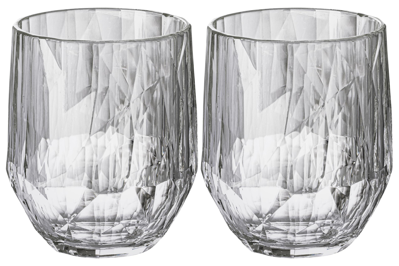 Set van 2 rode wijnglazen van shatterproof plastic