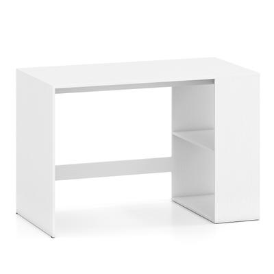 COSTWAY Schreibtisch mit Stauraum, 2 offenen Seitenregalen, großer Arbeitsfläche, platzsparender PC-Tisch