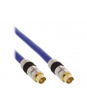InLine Premium Videokabel S-Video 4-poliger mini-DIN M bis M 50 cm doppelt abgeschirmtes Koaxialkabel Blau (89947P)