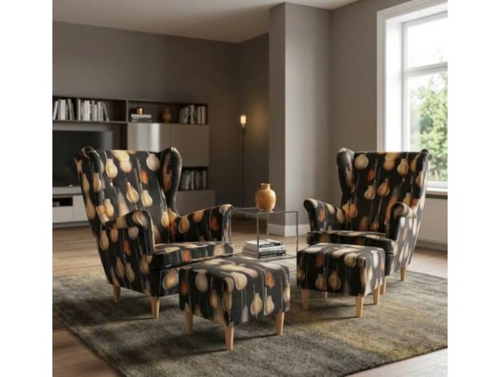 Family Meble Ohrensessel Ari Design mit Hockern – Variante Ari Design Rayo 1