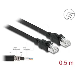 DELOCK 80112 - Patchkabel Cat.6A F/UTP mit innerem Metallmantel 0,5 m