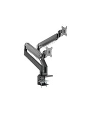 DIGITUS Universal Dual Monitorhalter mit Gasdruckfeder und Klemmbefestigung Schwarz (DA-90427)