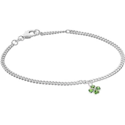 trendor 21622 Kinderarmband mit grünem Kleeblatt 925 Silber Rhodiniert