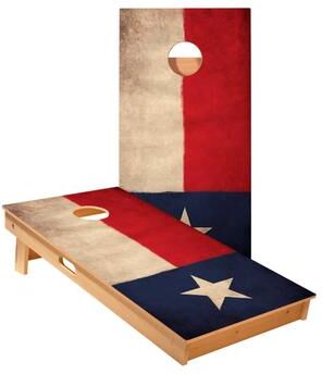 Skip's Garage Vintage Texas Flag Longhorn Cornhole Boards