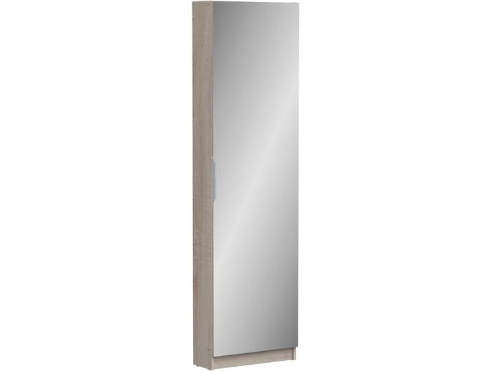 Schuhschrank DEMEYERE GROUP Zapatero , braun (sonoma eiche), B:50cm H:180,5cm T:20cm, Holzwerkstoff, Schränke, Schuhschrank, SCHUHSCHRANK 1 TUER/1 SPIEGEL