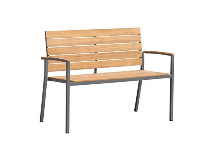 OUTLIV. Gartenbank, 2-Sitzer, 120x55x85cm, Grau/Teak Natur