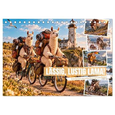 LÄSSIG, LUSTIG, LAMA! (Tischkalender 2027 DIN A5 quer), CALVENDO Monatskalender