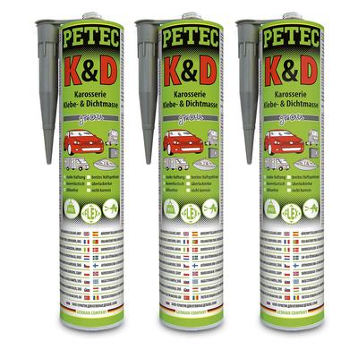 Petec 3x 310ml K&D Karosserie Klebe- u. Dichtmasse [Hersteller-Nr. 94630]