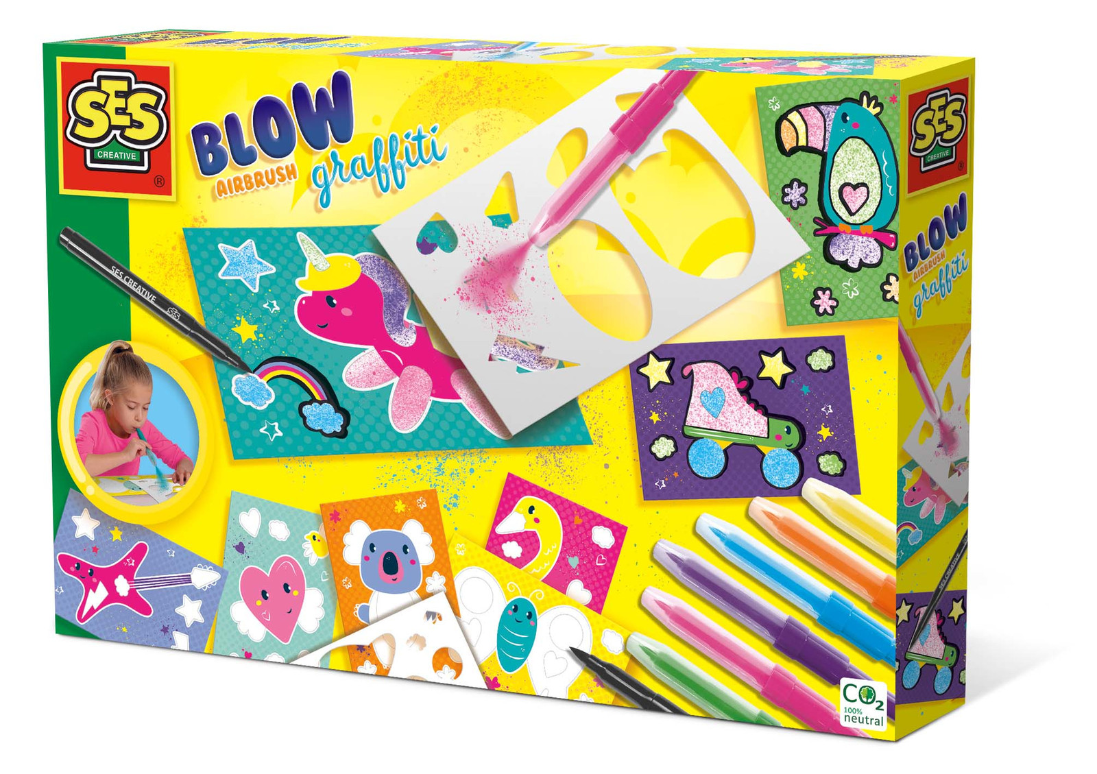 SES Creative Airbrush Graffiti Marker Set met 5 kleuren