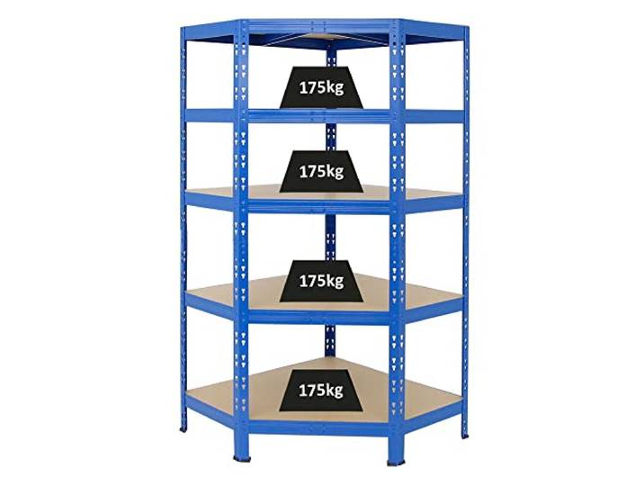 PROREGAL Eckregal Tiger Blau HxBxT 180x90x45 cm Fachlast 175kg Schwerlastregal Kellerregal Lagerregal Metallregal Steckregal…