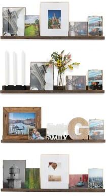 Rustic State Set of 4 Wall Mounted Shelves Picture Ledge 36 Inch