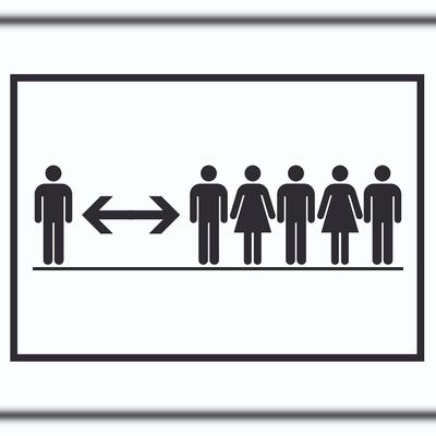 HB-Druck Diskretion Bitte Abstand halten Symbol Schild A3 (297x420mm)